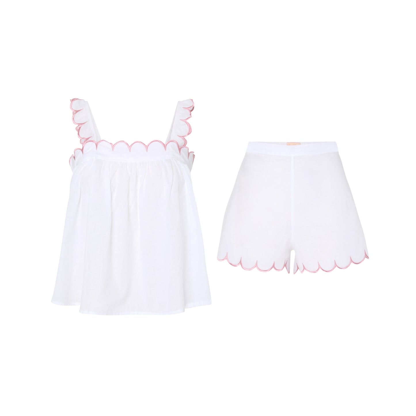 White Jaipur Babydoll Shortie PJ Set