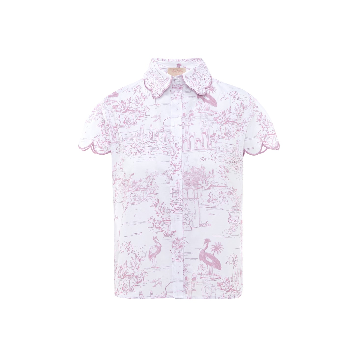 Pink Toile Cap Sleeve Long Pyjama Set