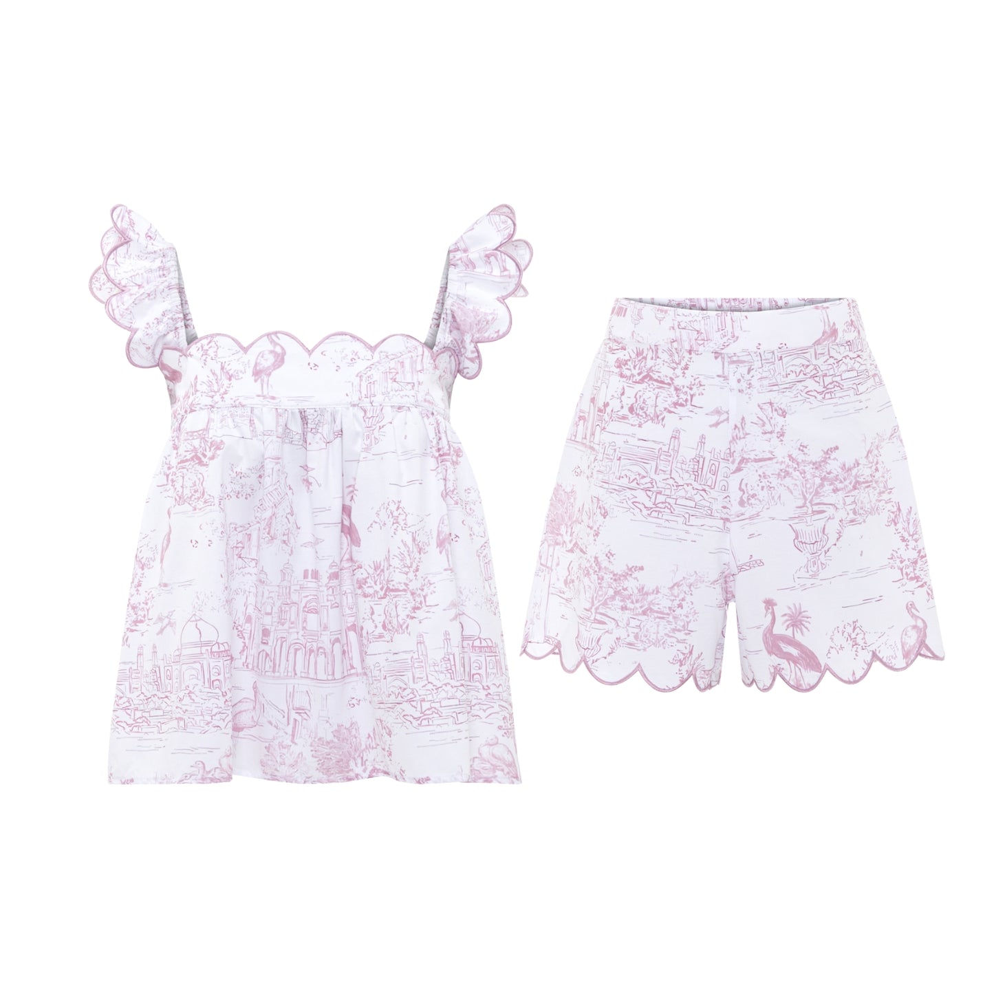 Pink Toile Babydoll Short Pyjama Set