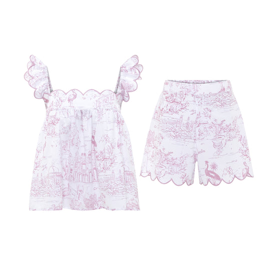 Pink Toile Babydoll Short Pyjama