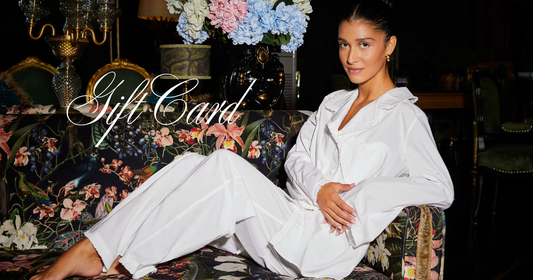 woman in dolce bianca white heart pyjamas