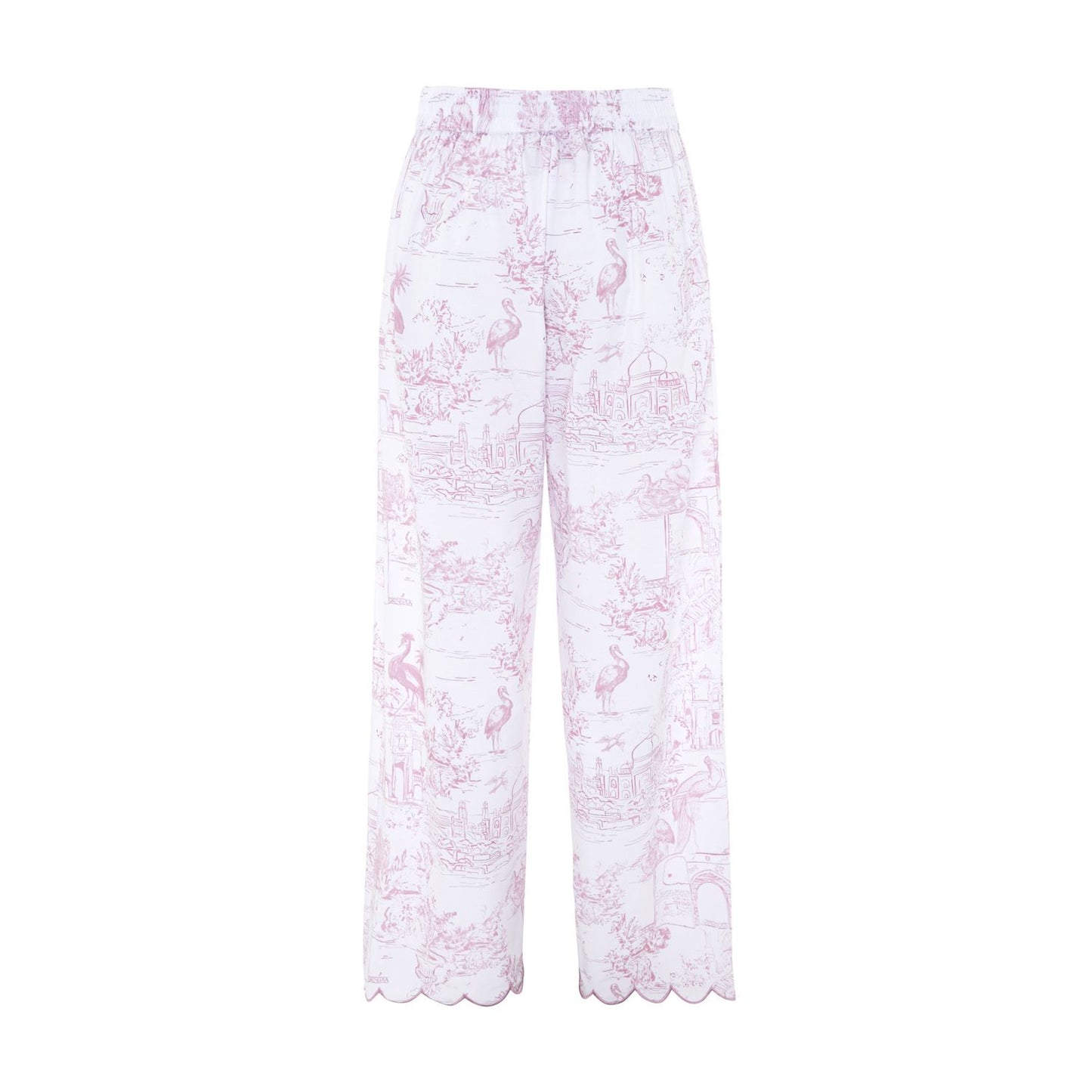 Pink Toile Cap Sleeve Long Pyjama Set