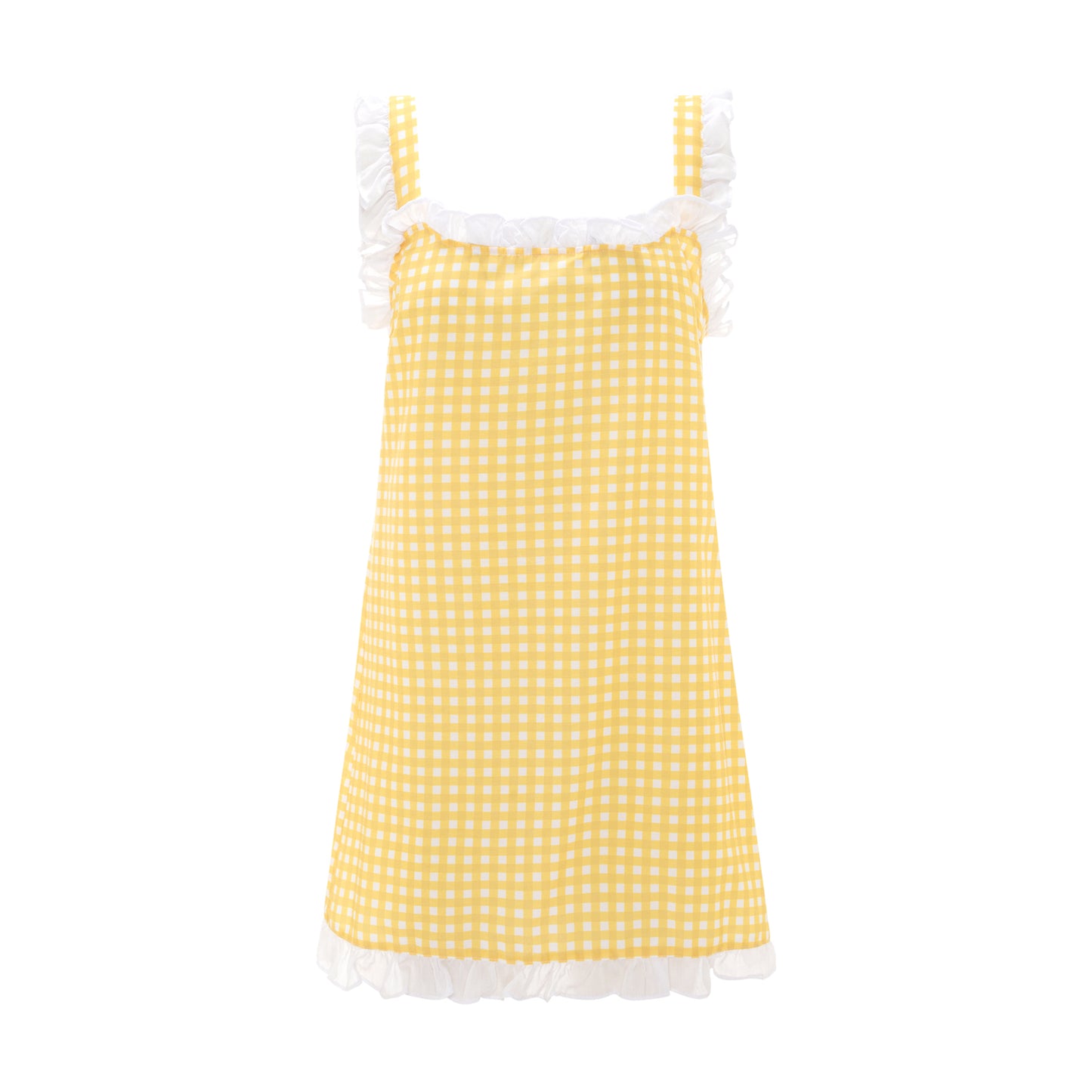 Dolce Gingham Limone Sleep Dress - Short