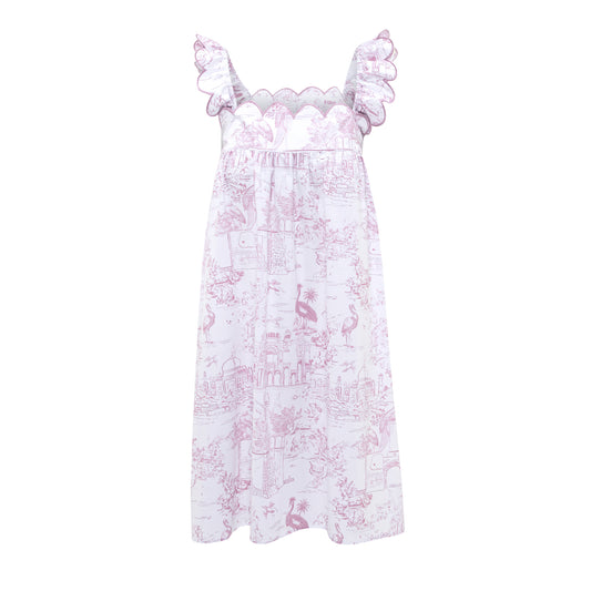 Pink Toile Nightie in organic cotton by Love Letters x