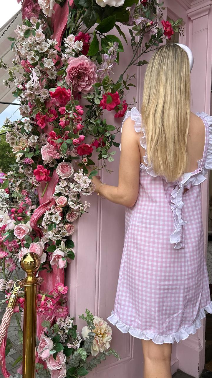 Dolce Gingham Rosa Sleep Dress - Short